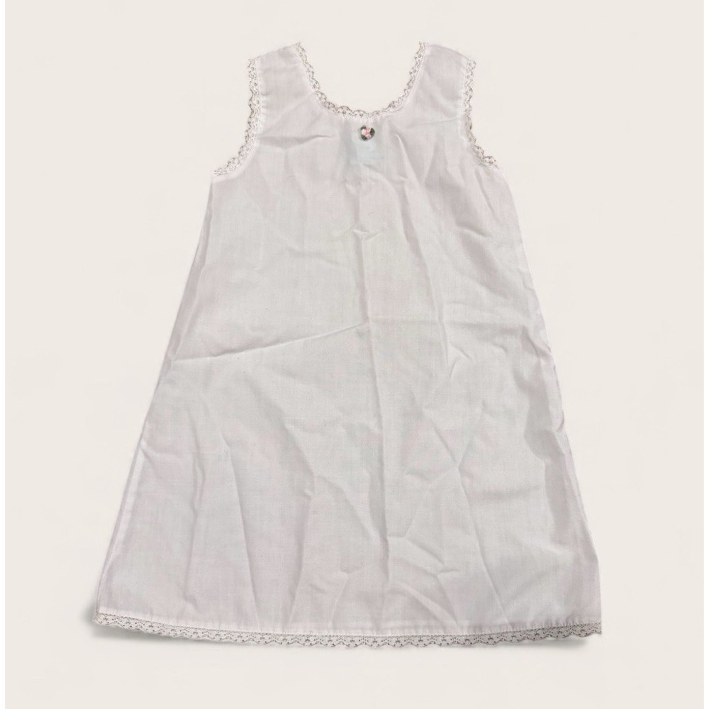 Vintage Girls Dress‎ Slip White Lace Trim Late 20th Century 24M